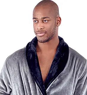 Men's Shawl Collar Fleece Robe - Lotus Linen