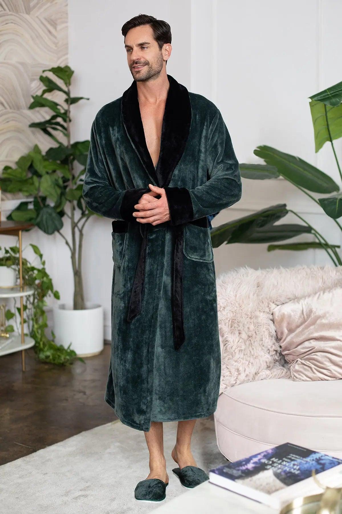 men plush robe