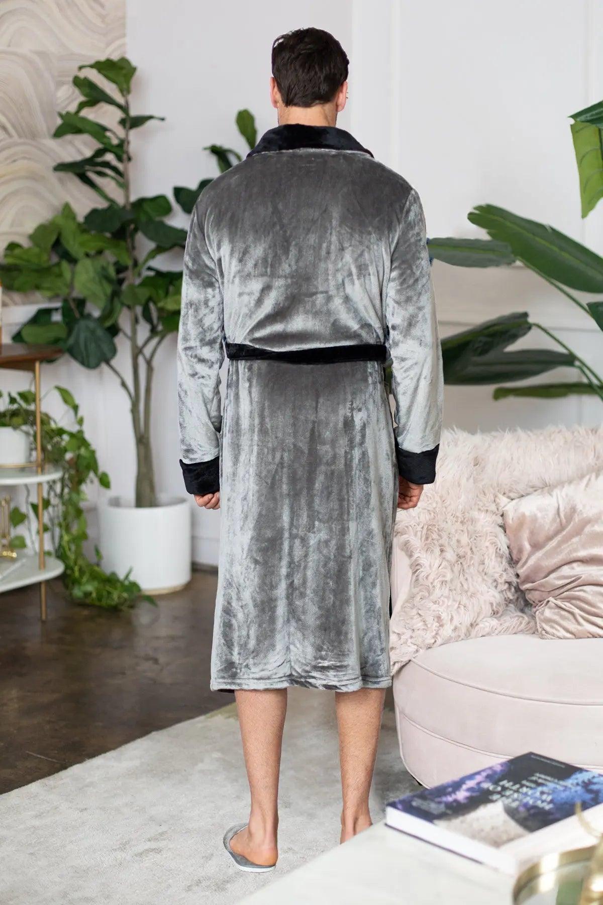 men plush robe