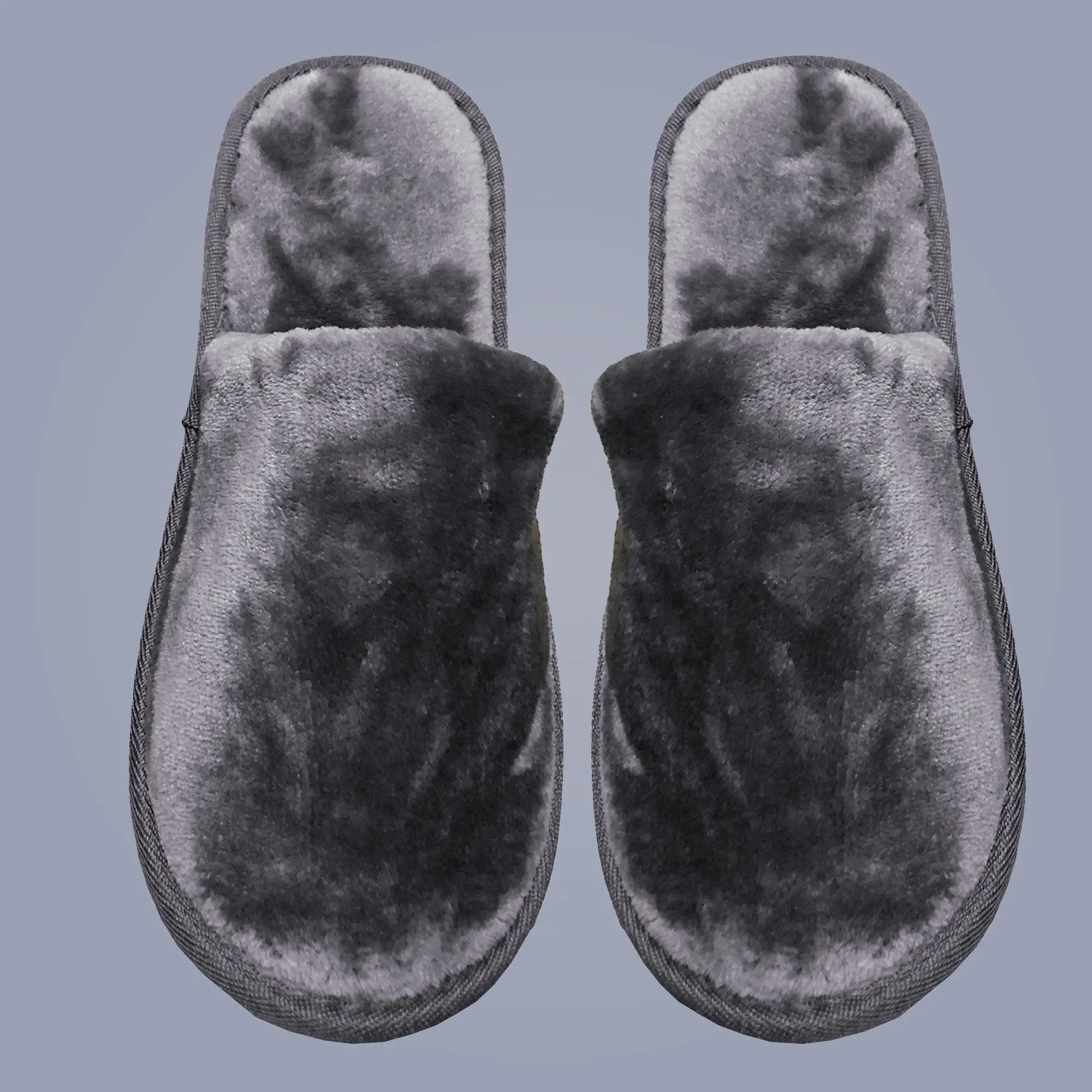 Plush Closed Toe Slippers for Indoor - One Size - Unisex - Lotus Linen